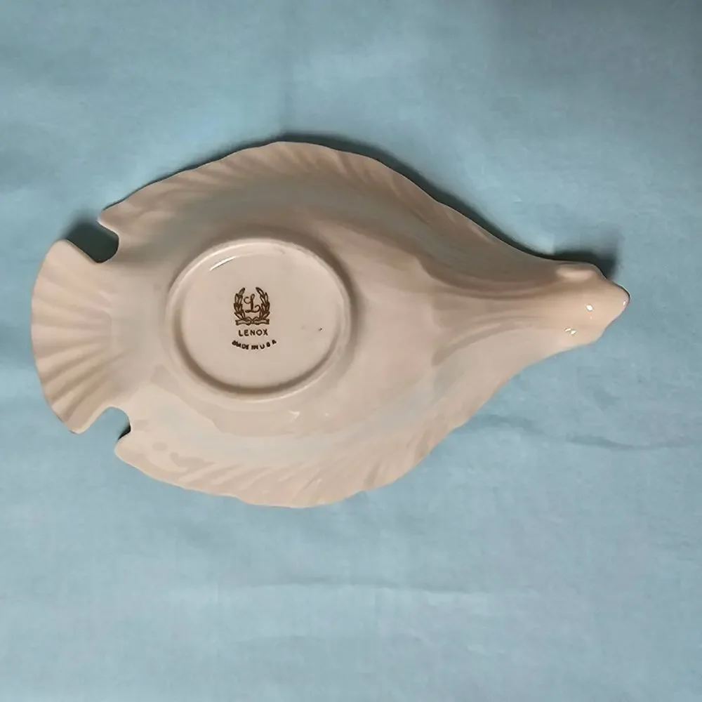 Lenox Dove Bird Dish Trinket Candy Nut Bowl 24K Gold RIm